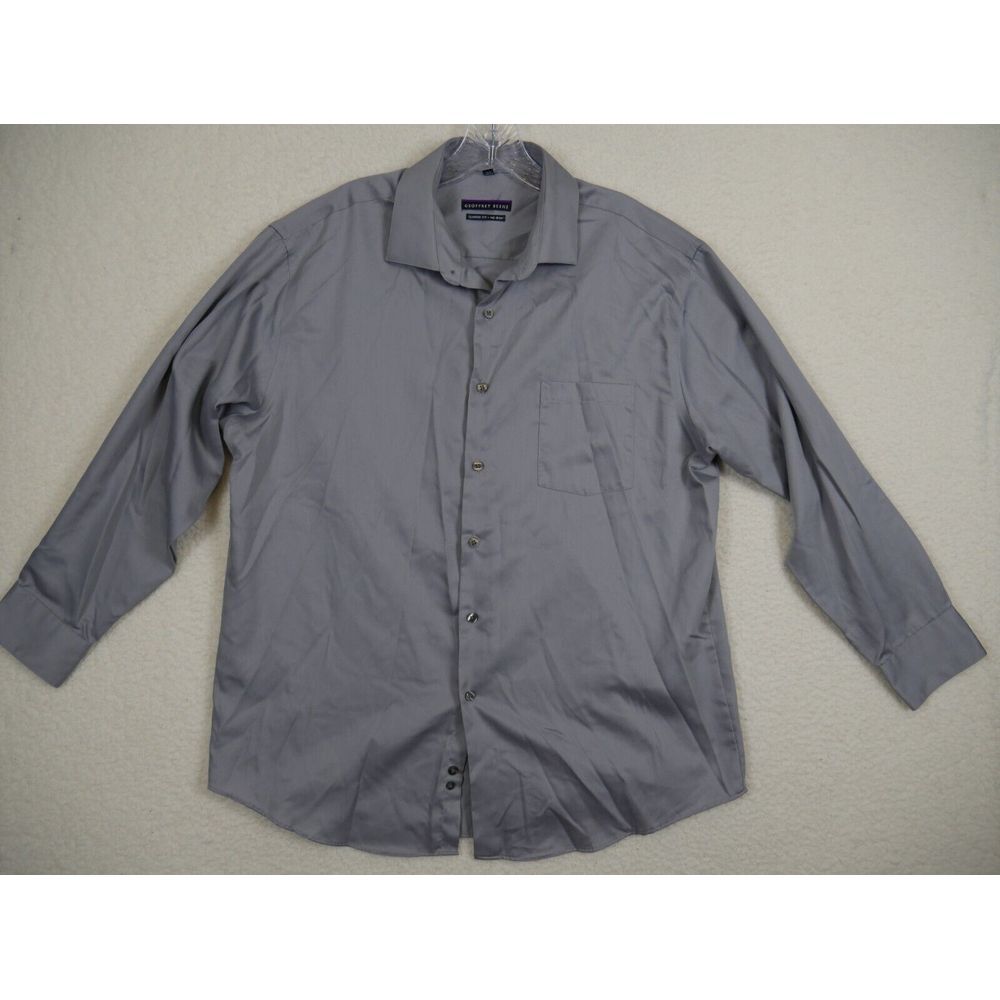 Geoffrey Beene Shirt Mens 17 32/33 Long Sleeve Button Up Non Iron Gray Classic‎